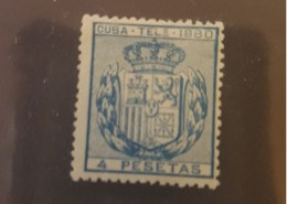 CUBA Télégraphe Telégrafos 4 Pesetas 1880 - Telegraph