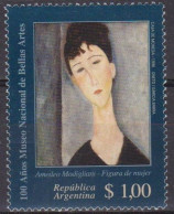 Art, Peinture - ARGENTINE - Amédéo Modigliani - Visage De Femme - N° 1949 ** - 1996 - Ungebraucht