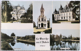 Carte Postale : 18 : LA GUERCHE SUR L'AUBOIS : Eglise, Canal Du Berry, Hôtel De Ville, Château Gravier, Etang Fourneau - La Guerche Sur L'Aubois