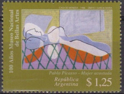 Art, Peinture - ARGENTINE - Pablo Picasso - Femme Couchée - N° 1951 ** - 1996 - Nuevos