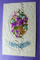 Fantasie  Brodée - Fantaisie - "A HAPPY CHRISTMAS" - Broderie - Bouquet De Fleurs VIOLET Edit VISE Paris - Collections & Lots