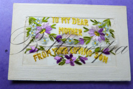 Fantasie  Brodée - Fantaisie - "To Mother From Your Loving Son. " - Broderie - Bouquet De Fleurs VIOLET Edit A.O.Paris - Heimat