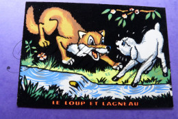 Le Loup Et Lagneau Fables De Fontaines Edit E.S Paris Vilt Oppervlak- Surface En Feutre - Contes, Fables & Légendes