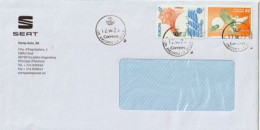 SEAT (Spanish Automobile Manufacturer), Letter (Andorra Commercial Postal ), Nice Round Cancels - Cartas & Documentos