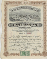 COMPAGNIE DES MINES  LA BLANCA Y ANNEXAS - MAXICO -ACTION DE 100 PESOS -ACTION TIMBREE DE 1922 - Miniere
