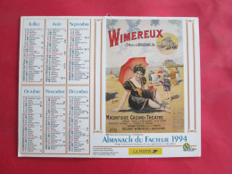 CALENDRIER ALMANACH 1994 OLLER  AFFICHES  ANCIENNES WIMEREUX LUCHON - Grossformat : 1991-00