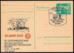RDA - Entier Postal Repiqué / DDR - Ganzsachen P79 Zudrück SSt Groditz 14-10-1979 - Postales Privados - Usados