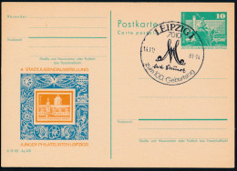 RDA - Entier Postal Repiqué / DDR - Ganzsachen P79 Zudrück SSt Leipzig 14-11-1981 - Privé Postkaarten - Gebruikt