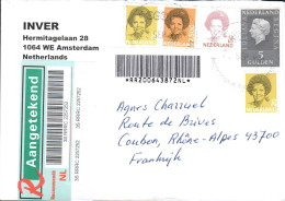 PAYS BAS AFFRANCHISSEMENT COMPOSE SUR LETTRE RECOMMANDEE POUR LA FRANCE - Storia Postale