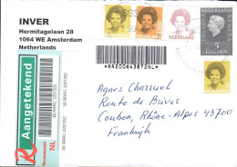 PAYS BAS AFFRANCHISSEMENT COMPOSE SUR LETTRE RECOMMANDEE POUR LA FRANCE - Lettres & Documents