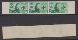 Jethou - Guernsey Strip 3 1/- Europa 1961 IMPERF. Thin Newsprint Type Paper - Guernesey