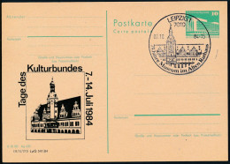 RDA - Entier Postal Repiqué / DDR - Ganzsachen P84 Zudrück SSt Leipzig 2-10-1984 - Cartes Postales Privées - Oblitérées