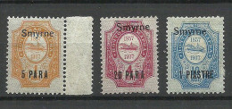 RUSSLAND RUSSIA 1909/1910 SMYRNE Levant Levante, 3 Stamps, * - Levante