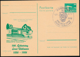 RDA - Entier Postal Repiqué / DDR - Ganzsachen P84 Zudrück SSt Ziegenwald 16-4-1986 - Postales Privados - Usados
