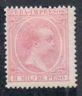 CUBA 1890 1897 1998 KING ALFONSO XIII 8m MH - Cuba (1874-1898)