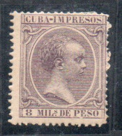 CUBA 1890 1897 1998 KING ALFONSO XIII 8m MH - Cuba (1874-1898)