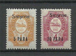 RUSSLAND RUSSIA 1909/1910 SMYRNE Levant Levante Michel 39 & 41 XII * - Levante