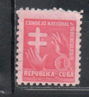 CUBA 1953 POSTAL TAX STAMPS HANDS REACHING FOR LORRAINE CROSS 1c USADO USED USATO OBLITERE' - Gebraucht