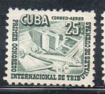CUBA 1953 AIRMAIL AIR POST MAIL INTERNATIONAL CONGRESS OF BOARDS ACCOUNT 25c USADO USED USATO OBLITERE' - Aéreo
