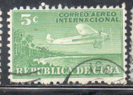 CUBA 1931 AIRMAIL AIR POST MAIL FOR FOREIGN POSTAGE PLANE AND COAST 5c USADO USED USATO OBLITERE' - Luchtpost