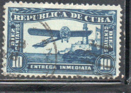 CUBA 1931 1946 AIRMAIL AIR POST MAIL FOR DOMESTIC POSTAGE AIR PLANE 10c USADO USED USATO OBLITERE' - Poste Aérienne