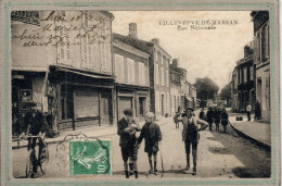 CPA (40) VILLENEUVE-de-MARSAN - Aspect De La Rue Nationale En 1924 - Villeneuve De Marsan