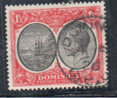 DOMINICA 1923 1933 SEAL OF COLONY 1 1/2p USATO USED OBLITERE' - Dominica (...-1978)