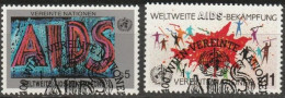 UNO Wien 1990 M-iNr. 100 - 101 O  Gestempelt Weltweitweite - Aids-Bekämpfung ( 2333/3) - Usados