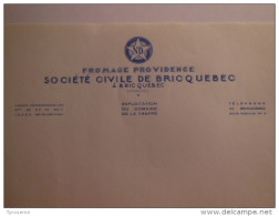 T169 / Facture Fromage Providence Société Civile De Bricquebec - Manche - Factures