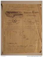 T580 / Facture 1922 AUGUSTE RAPY A LA COURONNE CHARENTE - MANUFACTURE DE CHAUSSURES CHAUSSONS CHARENTAISES - PUYBRANDET - Rechnungen