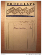 T563 / Facture 1936 CHOCOLATS NESLE GALA PETER CAILLER KOHLER - Invoices