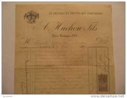 T584 / Facture 1907 Meubles A. HUCHON Fils - 1 Place Lhennuyer à LISIEUX - Calvados - Sonstige & Ohne Zuordnung