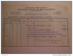 T178 / Facture Fromage Providence Société Civile De Bricquebec - Manche - Factures