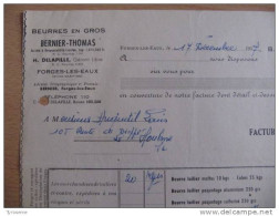 T032 / Facture Bernier-Thomas Beurres En Gros - Forges-les-eaux (Seine-Maritime) - Invoices