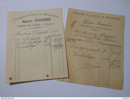 T057 / 2 Factures De La Fromagerie Du Chateau De Beauquemare - Gaston Jouenne à Putot En Auge - Calvados - Invoices