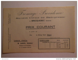 T189 / Facture Fromage Providence Société Civile De Bricquebec - Manche - Invoices