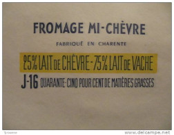 T704 / étiquette D'emballage Fromage Mi-chèvre De La Laiterie De ST-YRIEIX-SUR-CHARENTE Charente - Facturen