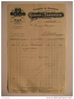 T086 / Facture GIROD & TAPONIER - Fromages De BEAUMONT - Marque Déposée - Haute-Savoie - Facturen