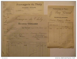 T077 / 3 Factures Eugène GERARD - Fromagerie Du Tholy - LE THOLY - Vosges - Facturen