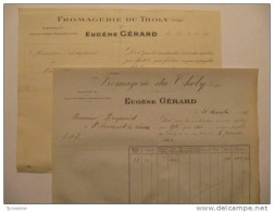 T076 / 2 Factures Eugène GERARD - Fromagerie Du Tholy - LE THOLY - Vosges - Invoices