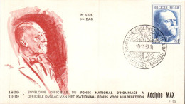 BELGIQUE FDC 1957 ADOLPHE MAX HULDE - 1951-1960