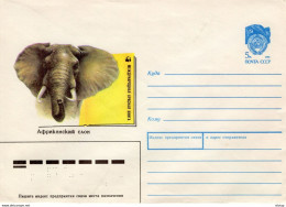 RUSSIA 1992: W.W. F. ELEPHANT Unused Pre-paid Stationery Cover #1449425408 - Registered Shipping! - Interi Postali