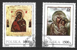 POLOGNE. N°3129-30 Oblitérés De 1991. Icônes. - Madonna