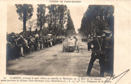 Sport Automobile - Carte Photo - Course De Paris Madrid - Pilote GABRIEL Arrivant Au Contrôle De Bordeaux Sur MORS 70 Cv - Autres & Non Classés