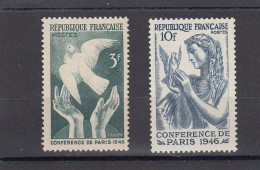 France - Année 1946 - Neuf** - N°YT 761/62** - Conférence De La Paix à Paris - Unused Stamps