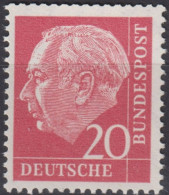 1954 Deutschland > BRD, ** Mi:DE 185xWv, Sn:DE 710, Yt:DE 69, Prof. Dr. Heuss - Ungebraucht