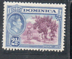 DOMINICA 1938 1947 KING GEORGE V 2 1/2p MNH - Dominica (...-1978)