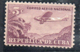 CUBA 1931 1946 1932 AIRMAIL AIR POST MAIL FOR DOMESTIC POSTAGE AIR PLANE 5c MH - Aéreo