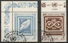 UNO Wien 1991 MiNr.121 - 122  O  Gest. 40 Jahre Postverwaltung Der UNO  UNPA ( 1047 ) - Gebruikt