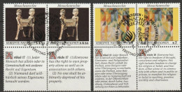 UNO Wien 1991 MiNr.123- 124 Paar O Gestempelt Menschenrechte ( 998 )  Günstige Versandkosten - Used Stamps